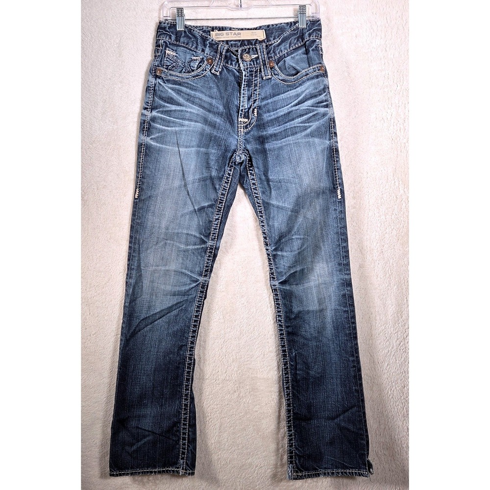 Big Star Union Straight Jeans Womens Dark Wash Thick Stitch Vintage Y2K Grunge